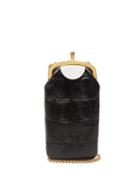 Matchesfashion.com Marni - Top Frame Crocodile Effect Leather Bag - Womens - Black