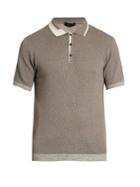 Etro Knitted Cotton And Cashmere-blend Polo Shirt