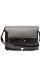 Matchesfashion.com Marni - Trunk Mini Saffiano Leather Shoulder Bag - Womens - Black
