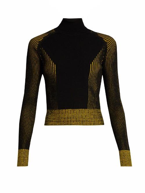 Marco De Vincenzo Bi-colour Ribbed-knit Roll Neck Sweater