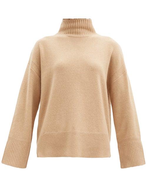 Matchesfashion.com Frame - High-neck Cashmere Sweater - Womens - Beige