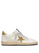 Matchesfashion.com Golden Goose Deluxe Brand - Ball Star Low Top Cracked Leather Trainers - Womens - White Gold