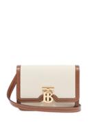 Matchesfashion.com Burberry - Tb Mini Leather Trimmed Canvas Cross Body Bag - Womens - Cream Multi