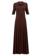 Matchesfashion.com Albus Lumen - Azul Polo-shirt Jersey Maxi Dress - Womens - Brown