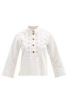 See By Chlo - Broderie-anglaise Denim Blouse - Womens - White