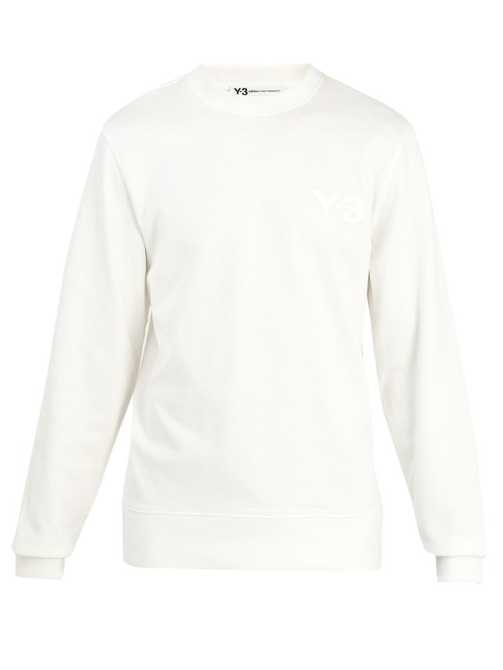 Y-3 Logo-print Crew-neck Cotton Sweatshirt