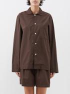 Tekla - Organic-cotton Poplin Pyjama Shirt - Womens - Brown