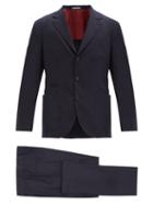 Matchesfashion.com Brunello Cucinelli - Single-breasted Wool-twill Suit - Mens - Blue