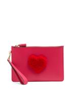 Anya Hindmarch Heart Shearling And Leather Pouch