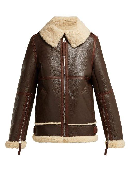Matchesfashion.com Acne Studios - Aviator Shearling Jacket - Womens - Dark Brown