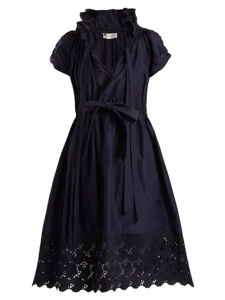 Lanvin Ruched Cotton And Silk-blend Dress