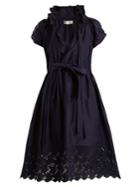 Lanvin Ruched Cotton And Silk-blend Dress