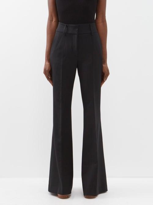 Gabriela Hearst - Rhein Wool-blend Flared Tailored Trousers - Womens - Black
