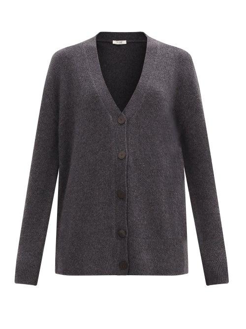 Matchesfashion.com The Row - Bante V-neck Cashmere Cardigan - Womens - Dark Grey