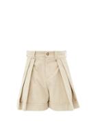 S.s. Daley - Riley Pleated Cotton-corduroy Shorts - Mens - Beige