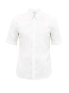 Matchesfashion.com Alexander Mcqueen - Button-down Cotton-blend Poplin Shirt - Mens - White