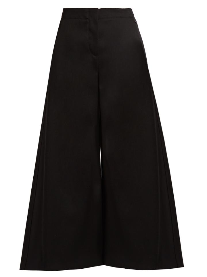 Roksanda Tove Wide-leg Wool-twill Cropped Trousers