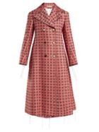 Matchesfashion.com Marni - Frayed Threads Double Breasted Tweed Coat - Womens - Pink Multi