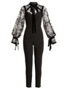 Elie Saab Tie-neck Lace And Cady Jumpsuit