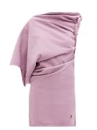 Matchesfashion.com The Attico - Draped One-shoulder Cotton-jersey Mini Dress - Womens - Pink
