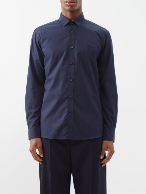 Burberry - Cotton-blend Shirt - Mens - Dark Navy