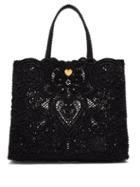 Matchesfashion.com Dolce & Gabbana - Beatrice Large Cordonetto-lace Tote Bag - Womens - Black