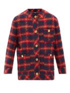 Gucci - Checked Tweed Jacket - Womens - Red Multi