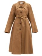 Matchesfashion.com Lemaire - Belted Cotton-blend Canvas Coat - Womens - Light Brown