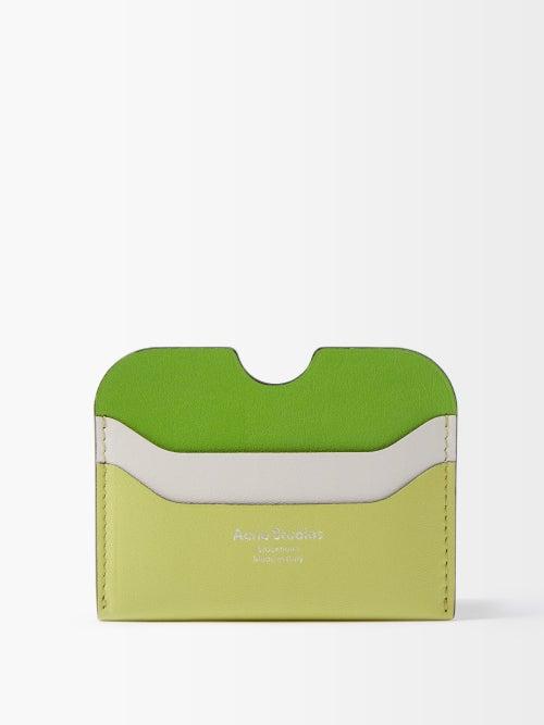 Acne Studios - Elmas Large Leather Cardholder - Womens - Green Multi