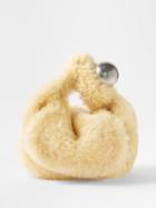 Jil Sander - Sphere-handle Shearling Clutch Bag - Womens - Beige