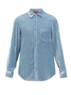Matchesfashion.com Sies Marjan - Velvet Corduroy Shirt - Mens - Light Blue