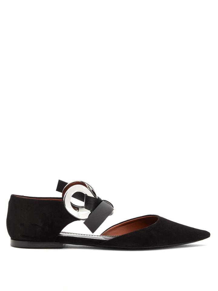 Proenza Schouler D'orsay Front-tie Suede Flats