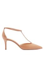 Matchesfashion.com Gianvito Rossi - T Bar Leather Pumps - Womens - Nude