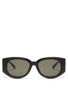 Matchesfashion.com Linda Farrow - Debbie Side-cutout Acetate Sunglasses - Womens - Black