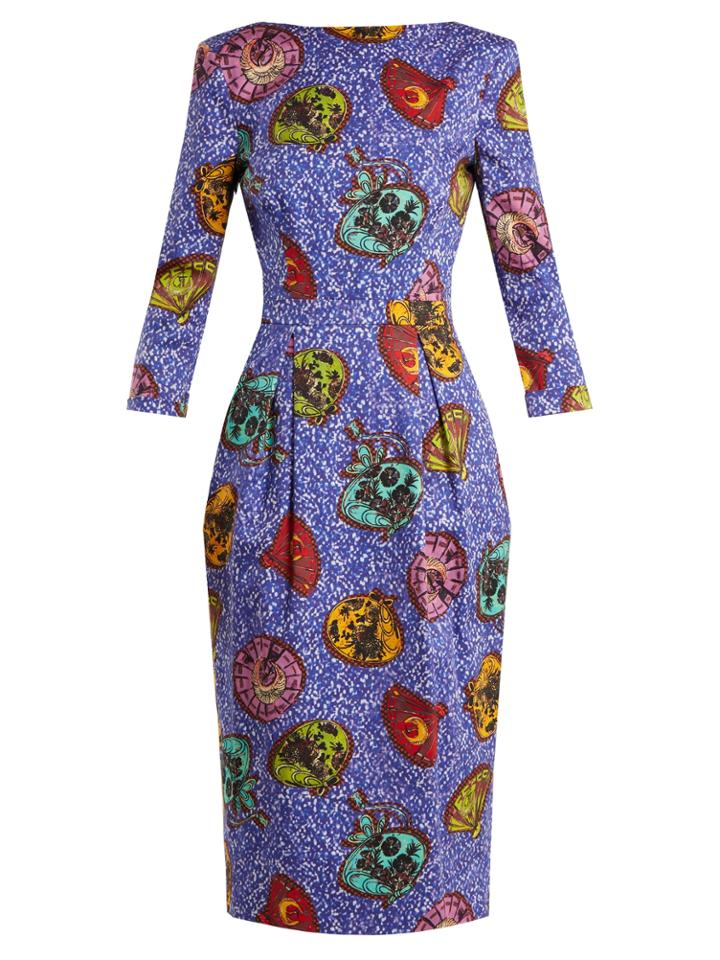 Stella Jean Graphic-print Boat-neck Dress