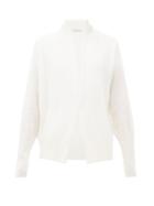 Matchesfashion.com Brunello Cucinelli - Ribbed Fine Knit Cardigan - Womens - White