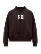 Matchesfashion.com Fear Of God - Logo Appliqu Mock Neck Cotton Sweatshirt - Mens - Black