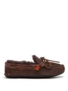 Matchesfashion.com Quoddy - Fireside Shearling Lined Suede Moccasins - Mens - Dark Brown