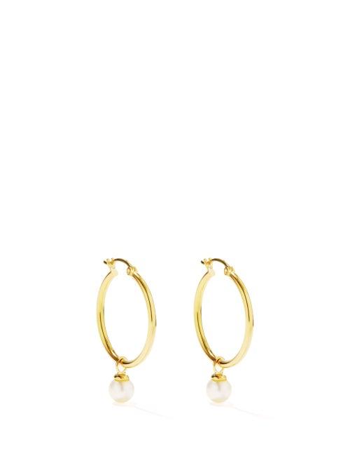 Matchesfashion.com Mateo - Pearl & 14kt Gold Small Hoop Earrings - Womens - Pearl