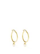 Matchesfashion.com Mateo - Pearl & 14kt Gold Small Hoop Earrings - Womens - Pearl