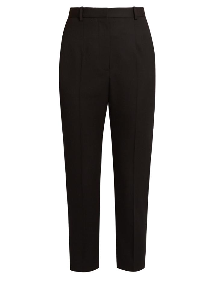 Alexander Mcqueen High-rise Slim-leg Grain De Poudre Wool Trousers