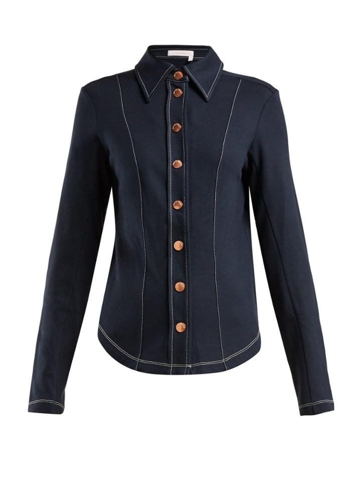 See By Chloé Contrast-stitch Slim-fit Shirt
