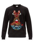 Matchesfashion.com Burberry - Mermaid-embroidered Cotton-jersey Sweatshirt - Mens - Black Multi