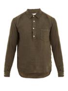 Matchesfashion.com Solid & Striped - Popover Half Button Linen Shirt - Mens - Green