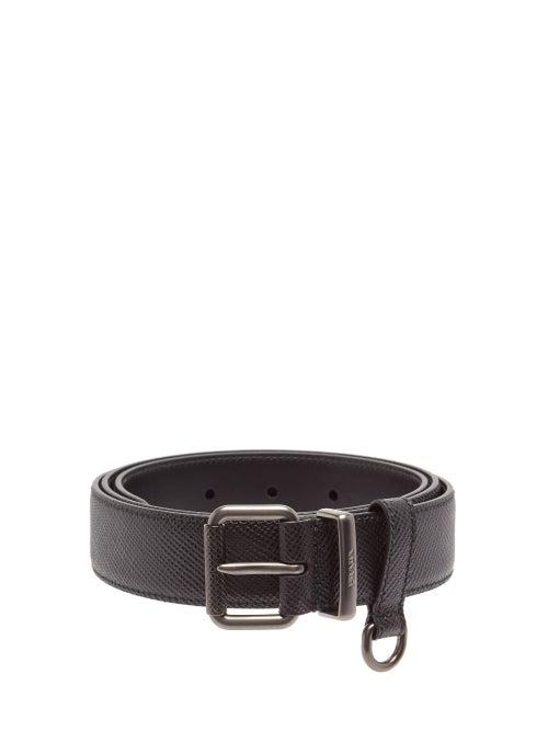 Matchesfashion.com Prada - D Ringed Saffiano Leather Belt - Mens - Black