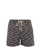 Matchesfashion.com Atalaye - Loupas Seaweed-print Swim Shorts - Mens - Black