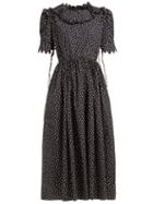 Matchesfashion.com Horror Vacui - Imperia Polka Dot Print Cotton Dress - Womens - Black