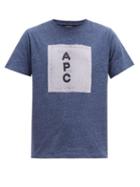 Matchesfashion.com A.p.c. - Logo Print Cotton T Shirt - Mens - Blue