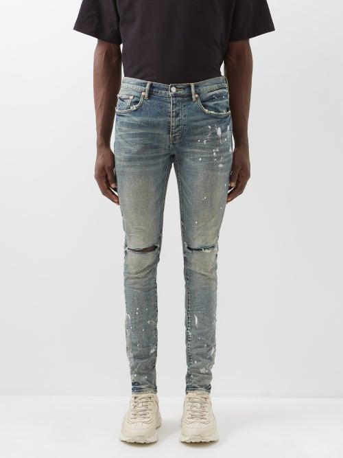 Purple Brand - Distressed Skinny Jeans - Mens - Light Blue