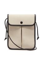 Hereu - Terra Cotton-canvas And Leather Cross-body Bag - Womens - Black White